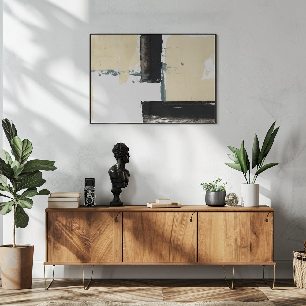 Neutrale & Zwarte Kunstdruk Nr. 1 | Poster