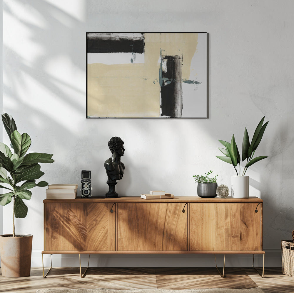 Neutrale & Zwarte Kunstdruk Nr. 2 | Poster