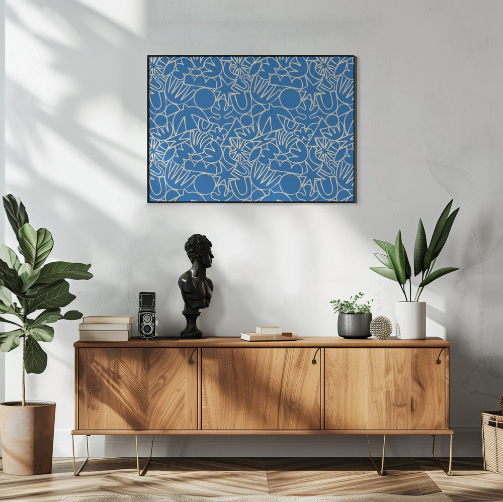 Dynamische Blauwe Dans | Poster