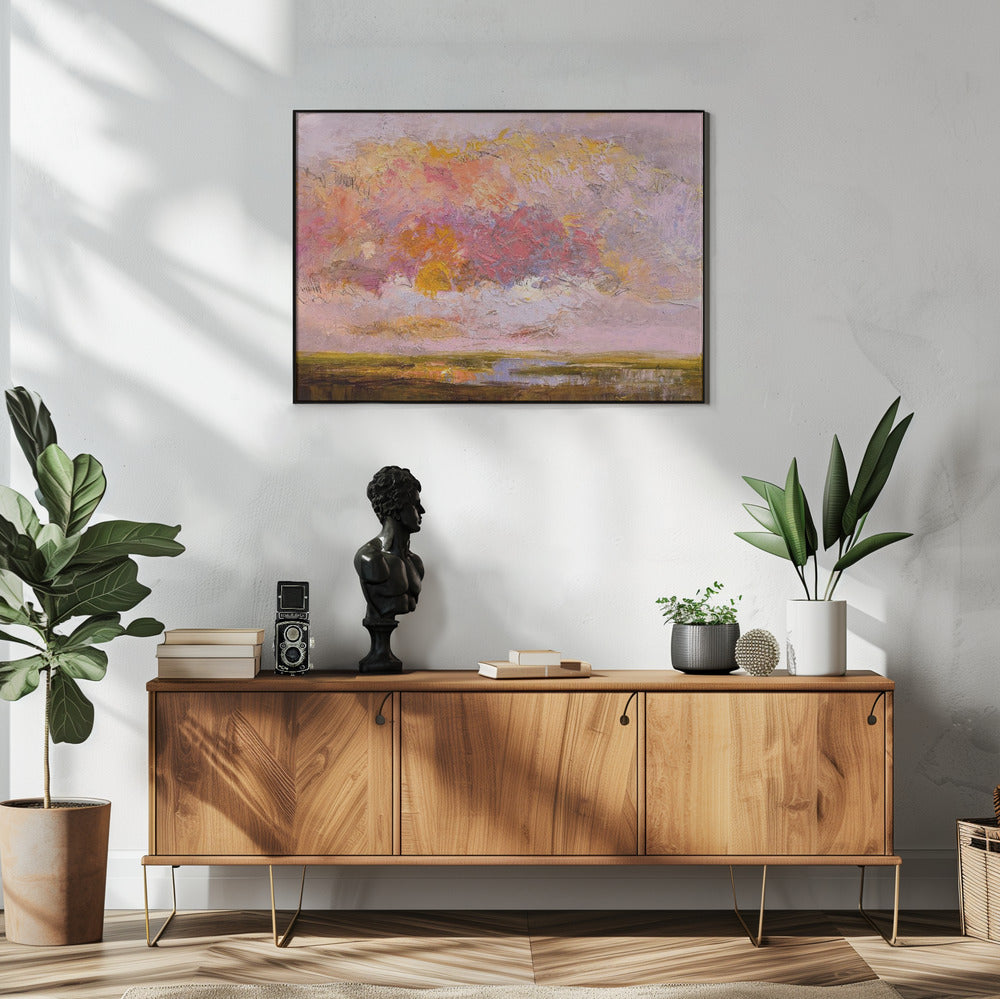 Levendige roze horizon | Poster
