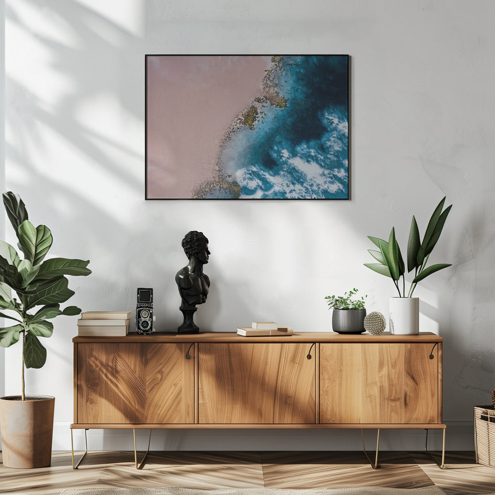 Luchtfoto kust - Winderig strand | Poster