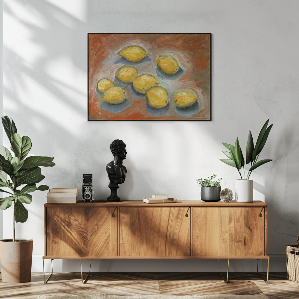 Citroenen met schaduw | Poster
