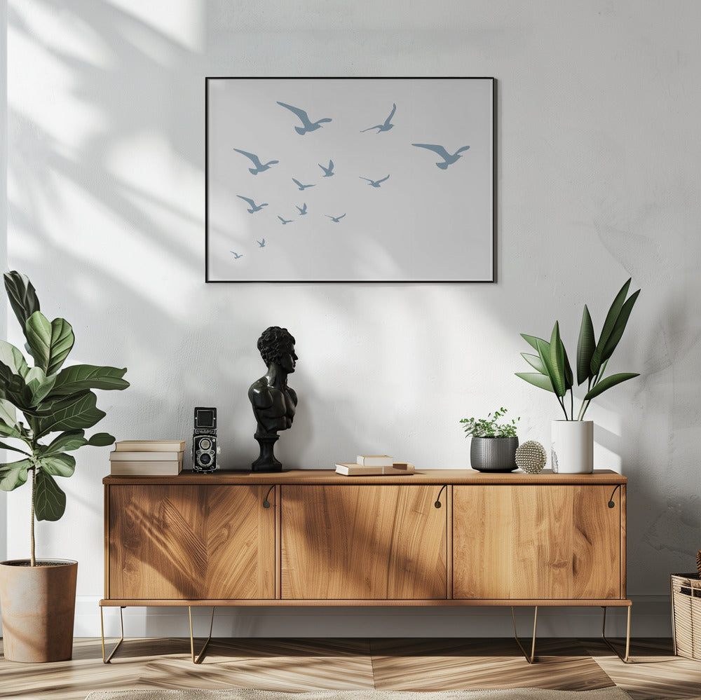 Meeuwen Witte Achtergrond | Poster