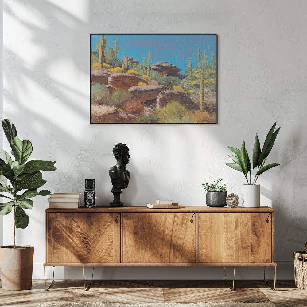 Bloeiende woestijnscène | Poster