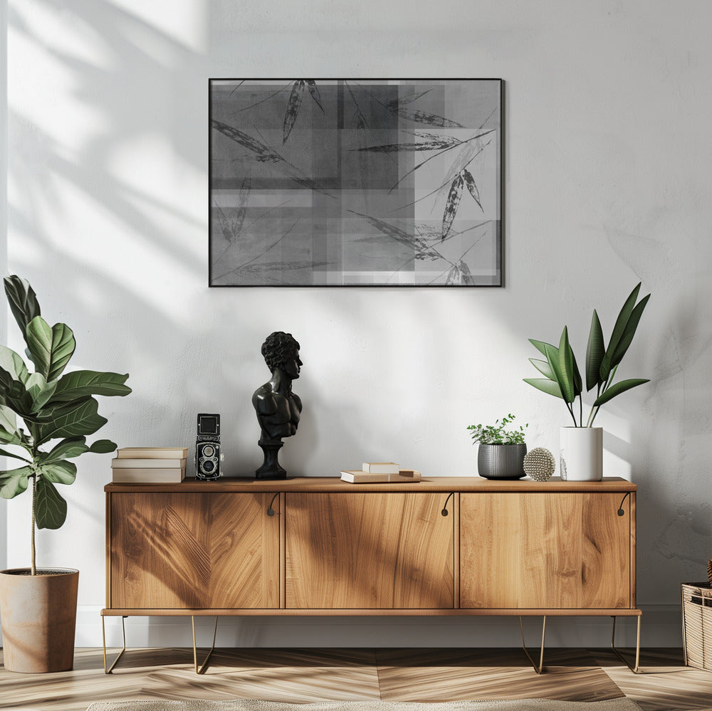 Abstracte botanische elementen in neutrale tinten | Poster