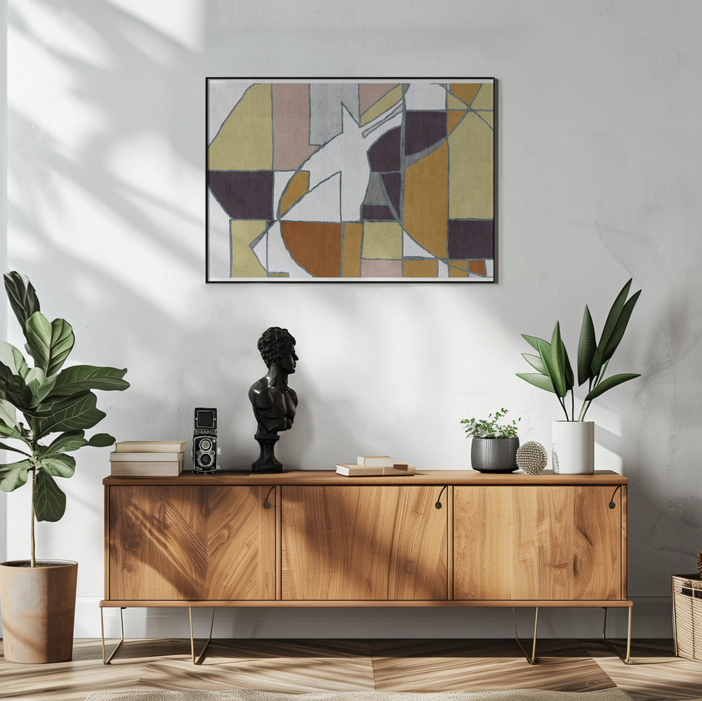 Abstracte geometrische vormen in warme tinten | Poster