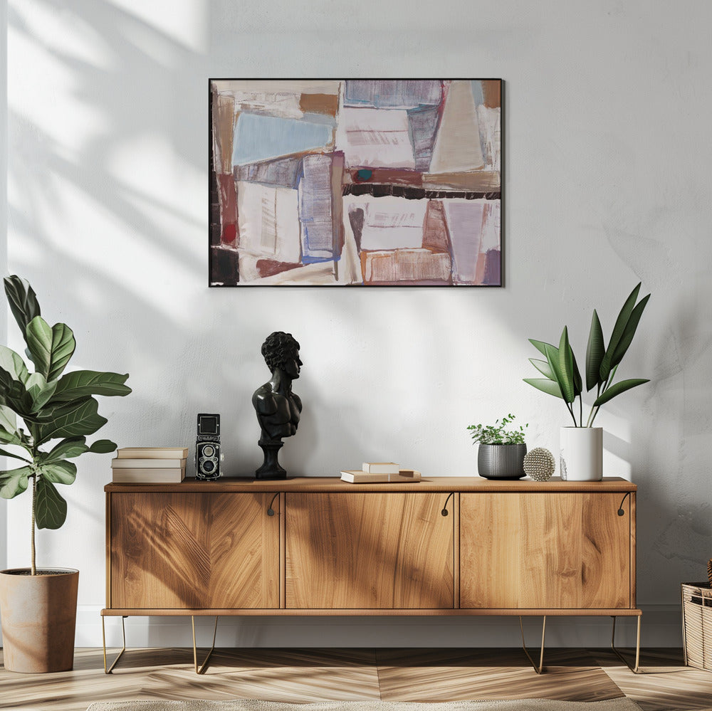 Geconstrueerde Abstractie Rood | Poster