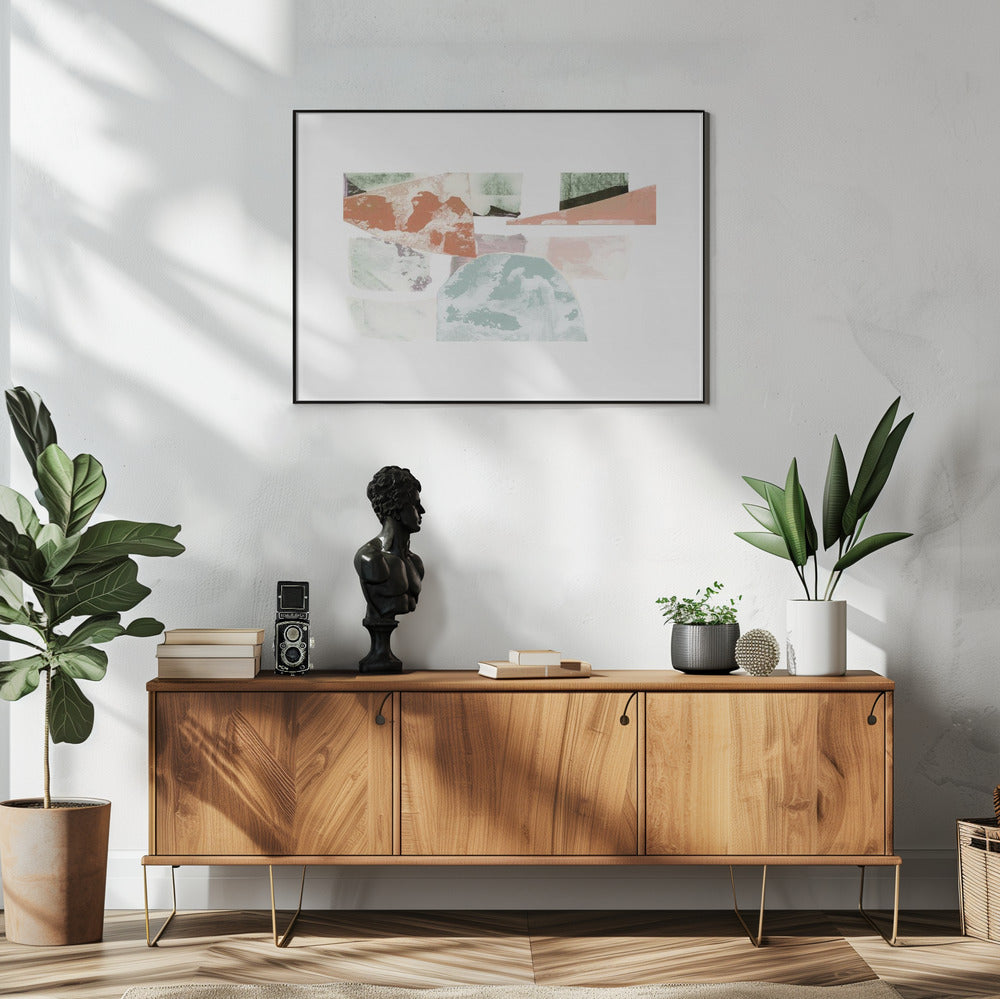 Abstracte collage met geometrische vormen | Poster