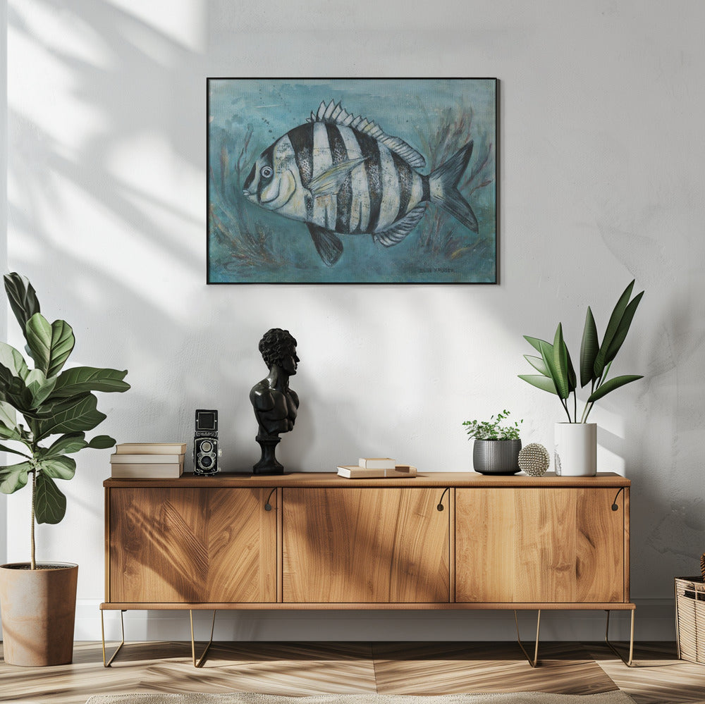 Gestreepte Zee Schoonheid | Poster