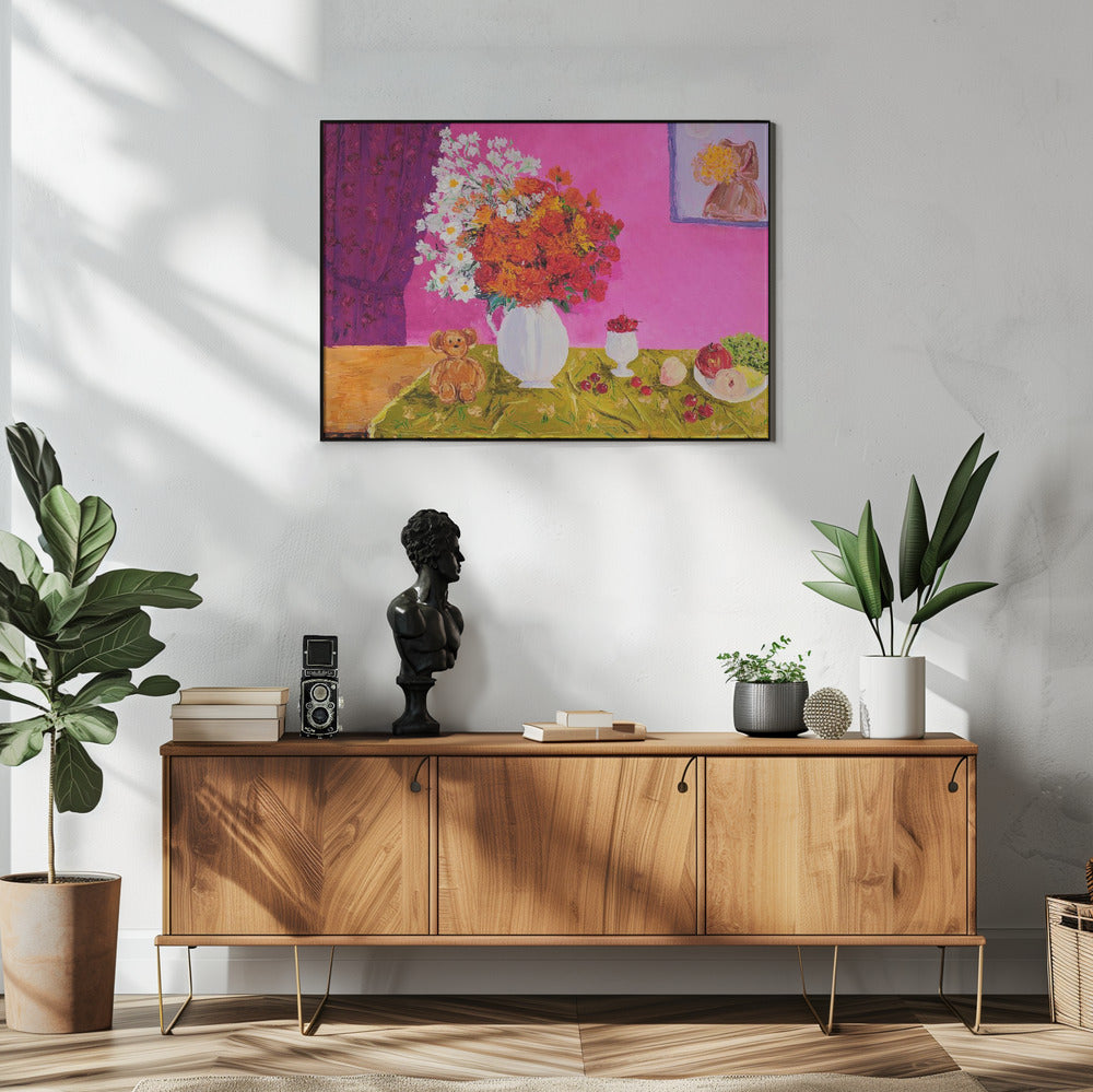 Vaas met heldere bloemen | Poster