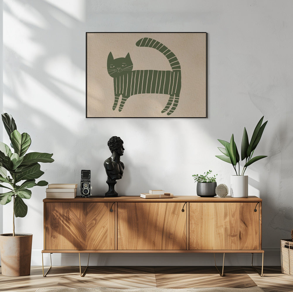 Green cat nursey | Poster