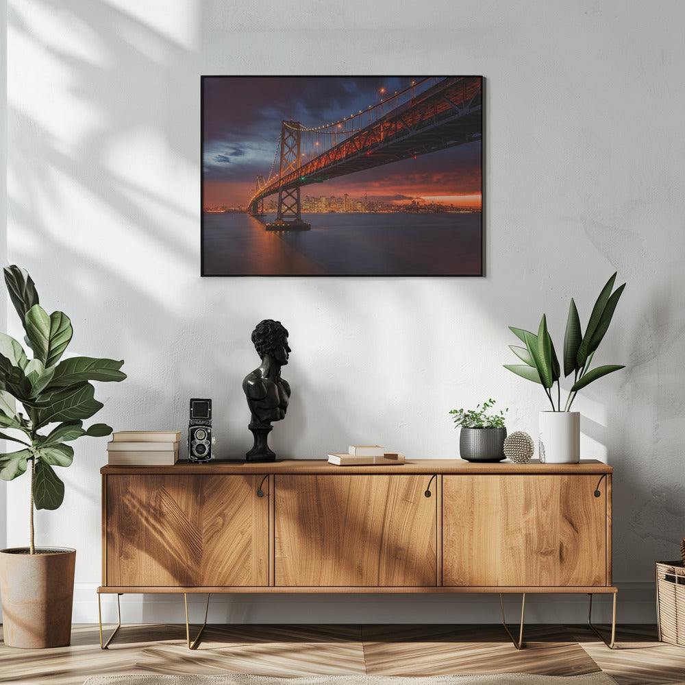 Bay Bridge bij nacht | Poster