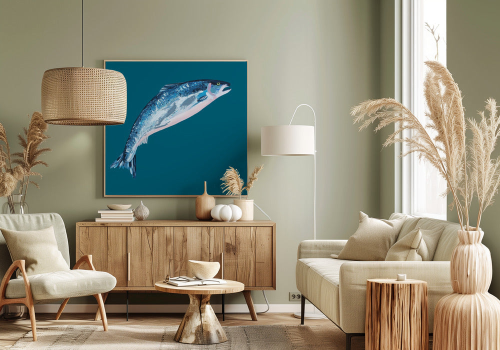 Springende Zalm | Canvas