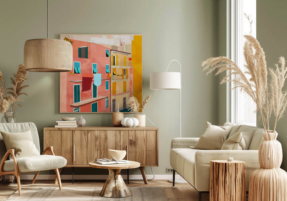 Little Italy-huisjes | Canvas