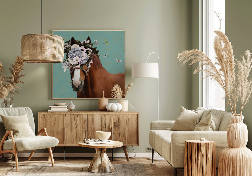 Lentebloemenmuts op paard | Canvas