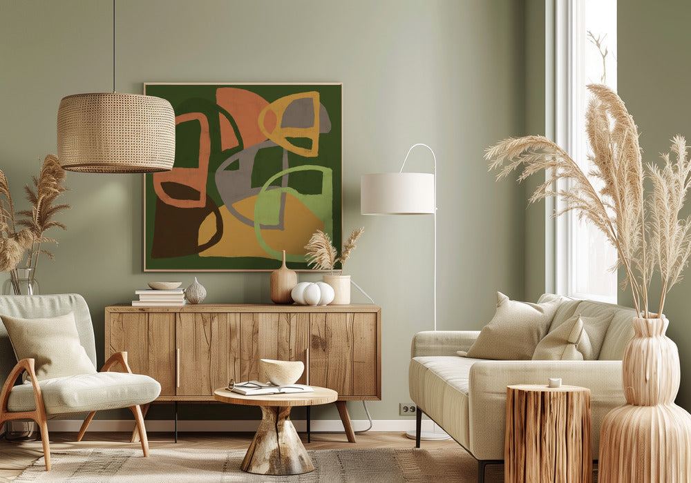 Abstracte patronen in aardkleuren | Canvas