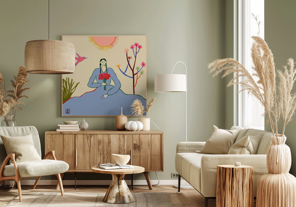 De omhelzing van Serene Blossom | Canvas