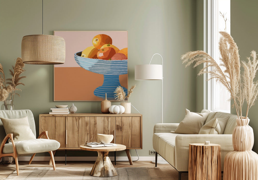 Blauwe fruitschaal | Canvas