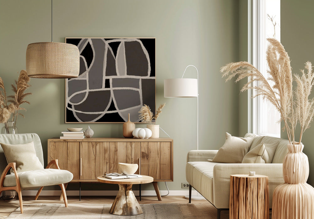 Zwart-wit abstract | Canvas
