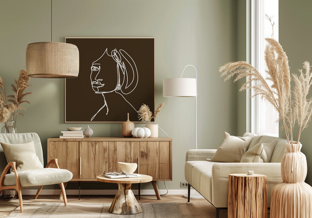 Vrouw LIJNTEKENING | Canvas