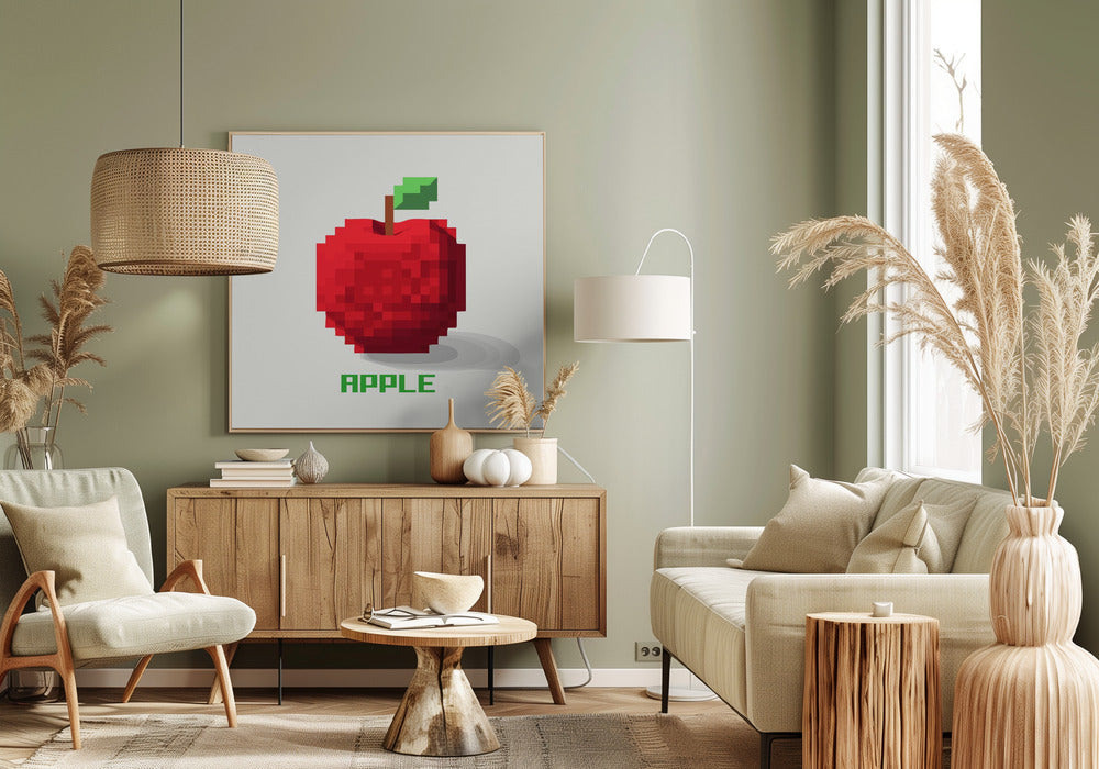 Pixel Fruit Appel | Canvas
