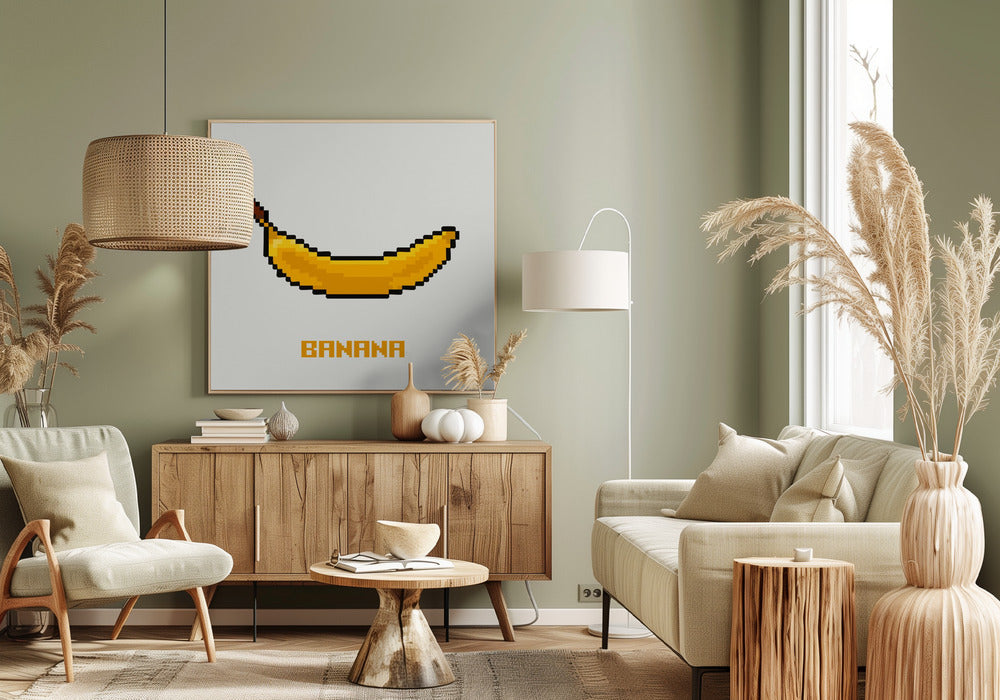 Pixel Fruit - Banaan | Canvas