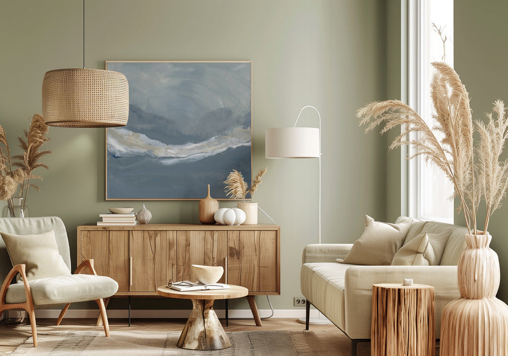 Mistige Bergsluier | Canvas