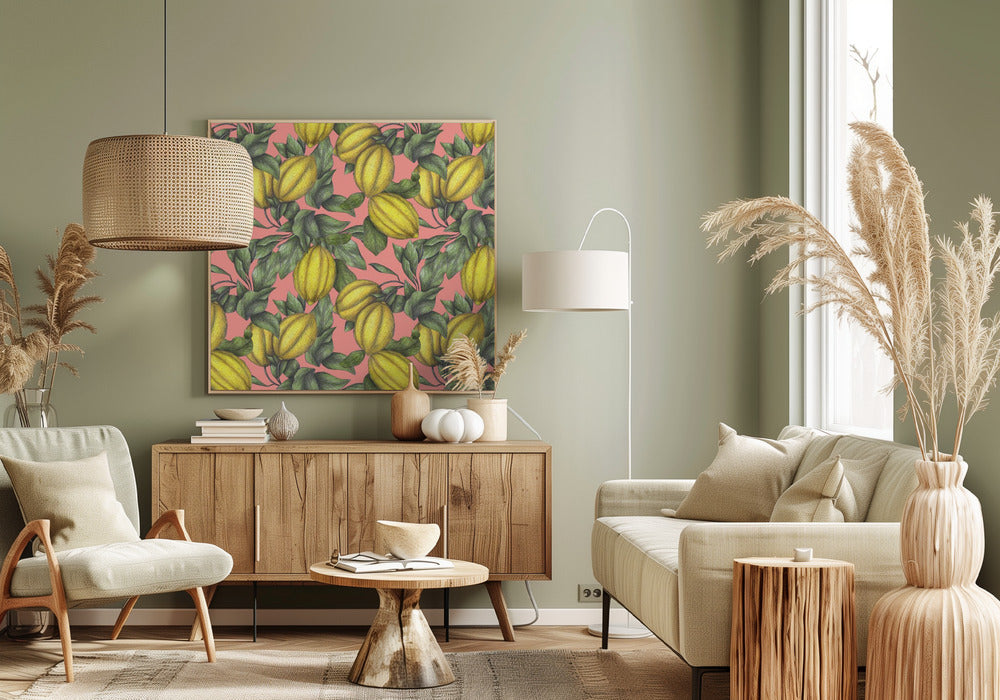 Patroon van gele citroen | Canvas
