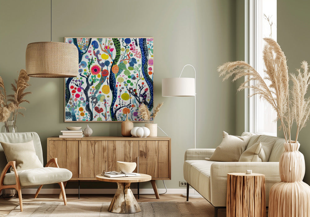 Levendig bloemenbos | Canvas