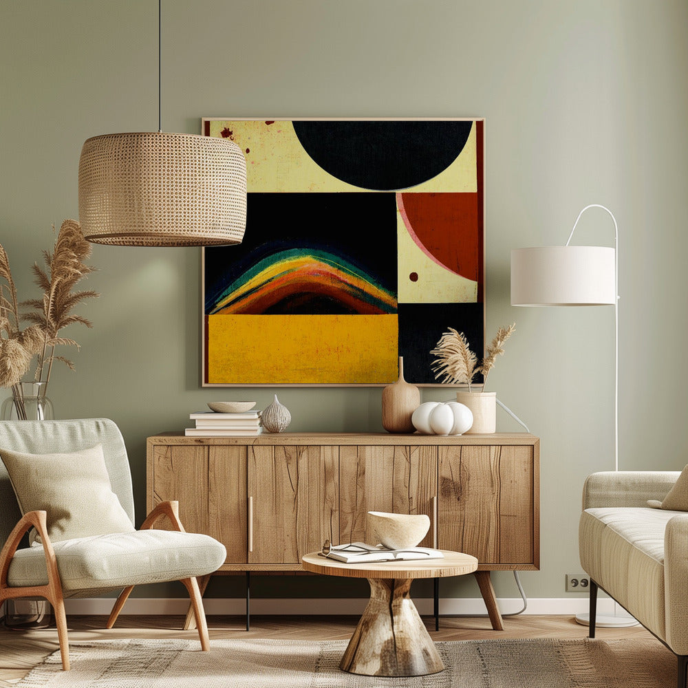 Abstracte zonsverduistering | Canvas
