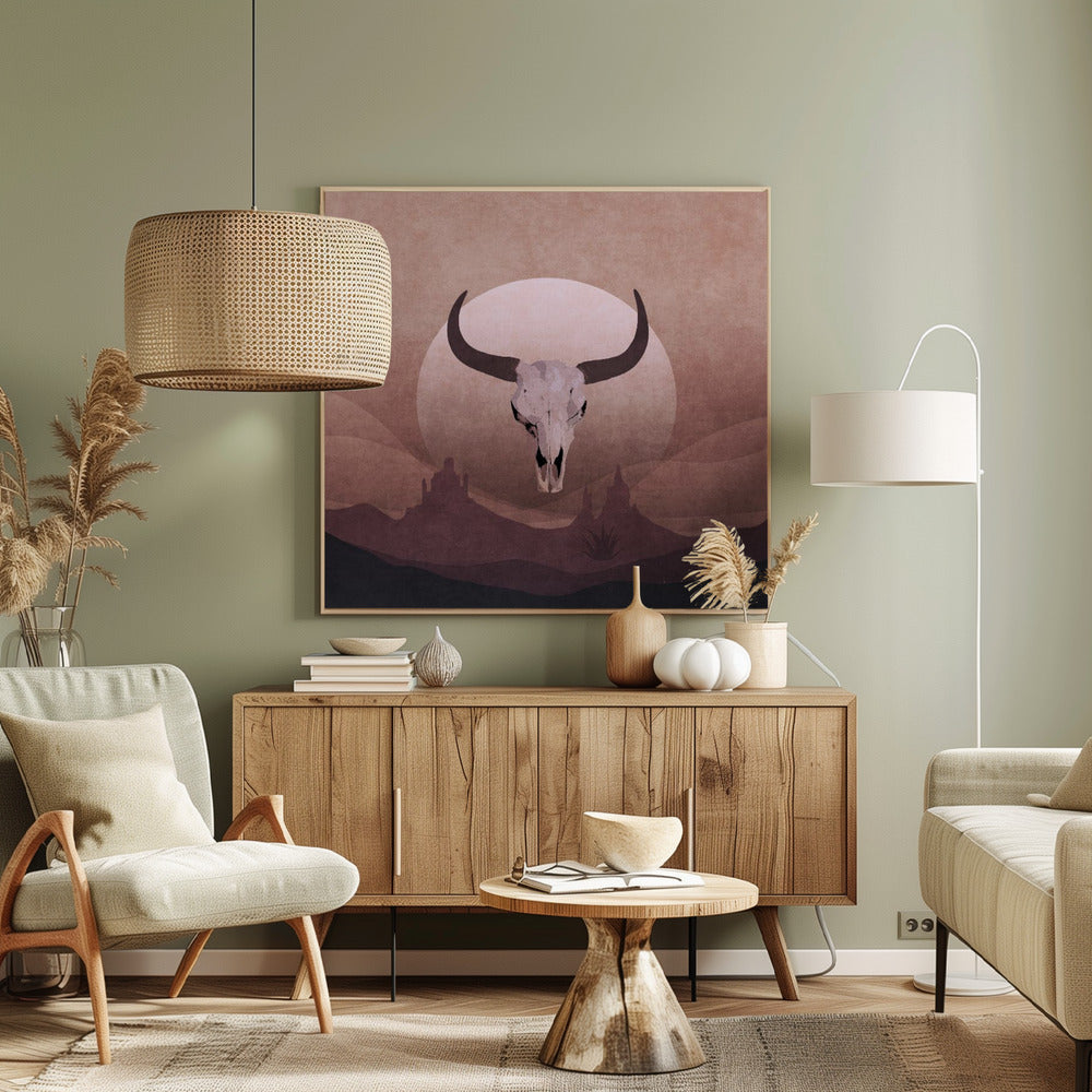 Woestijnmaanopkomst | Canvas