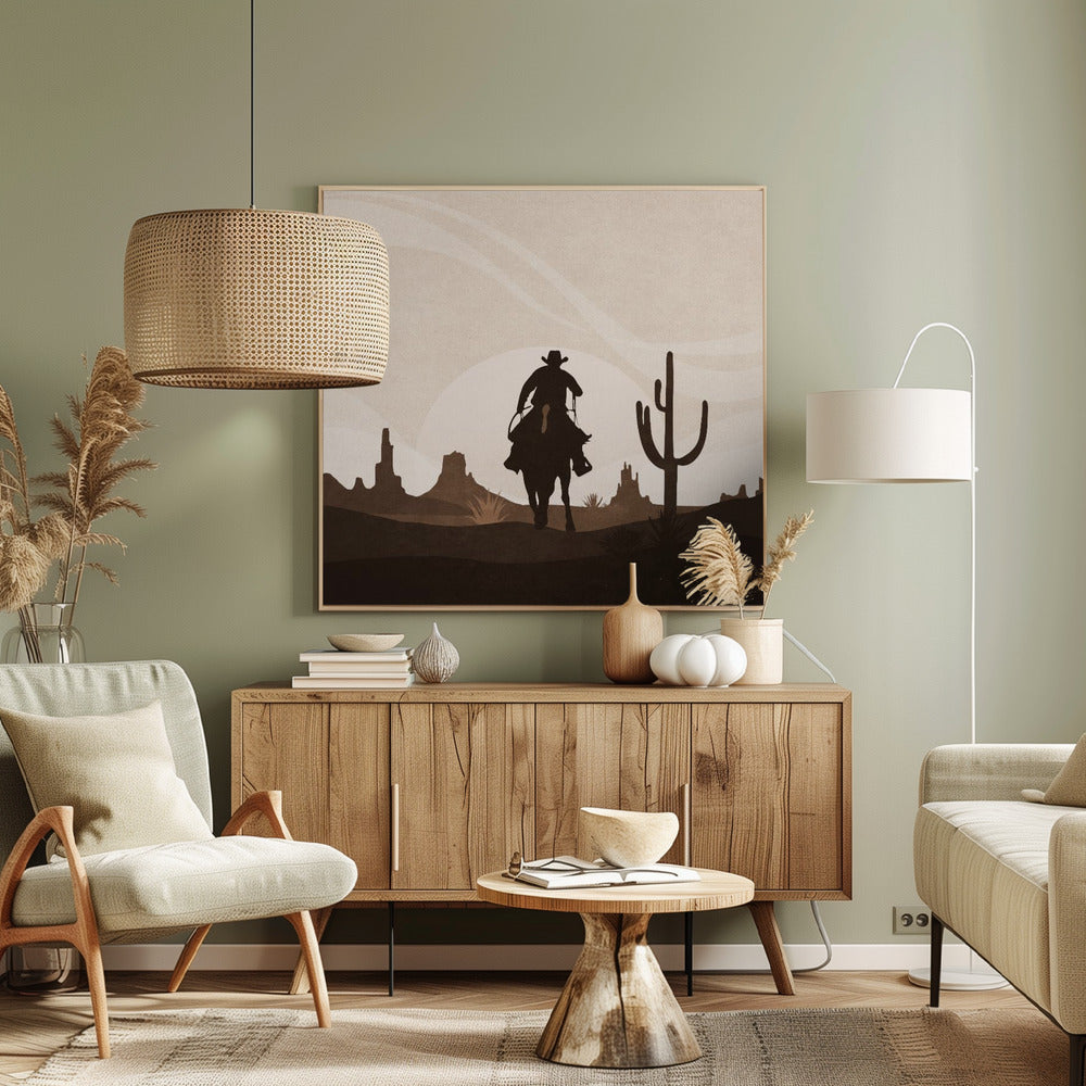 Cowboy's verre rit | Canvas
