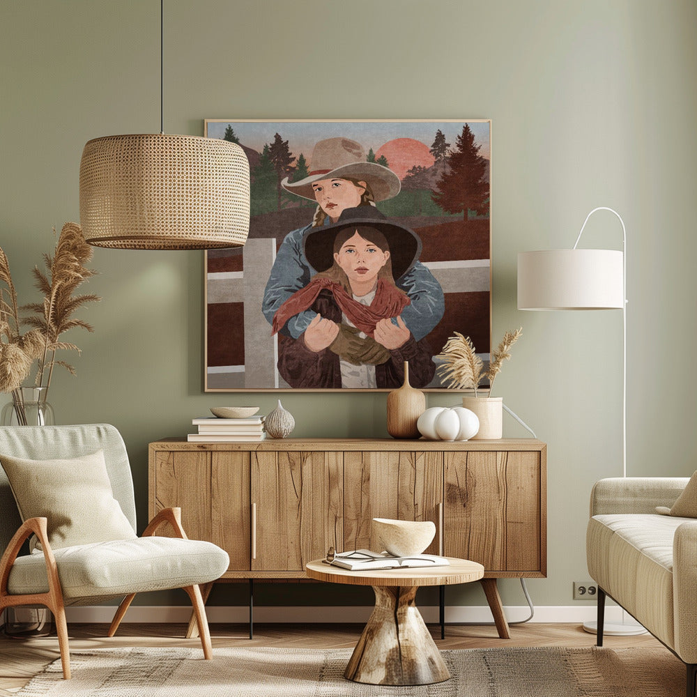 Zonsondergangrijders | Canvas