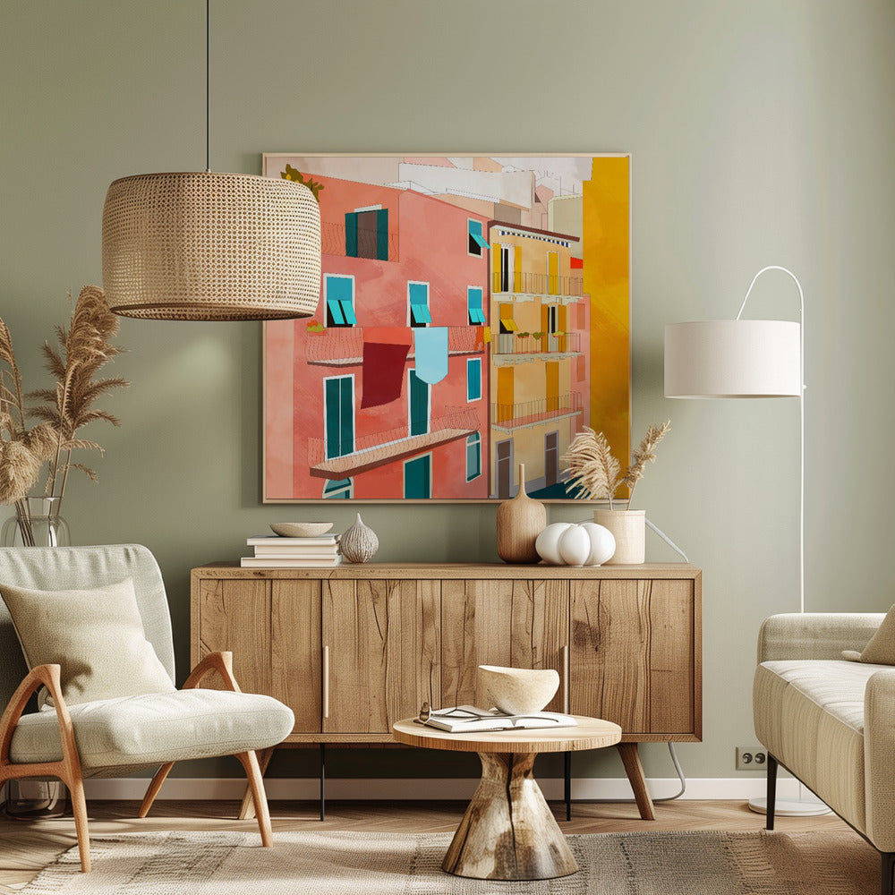 Little Italy-huisjes | Canvas