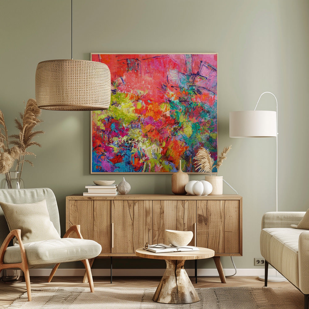 Levendige chaos ontketend | Canvas