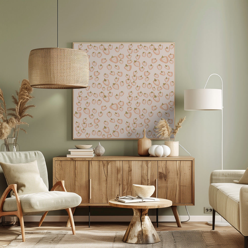 Aardbeien Zomerpatroon | Canvas