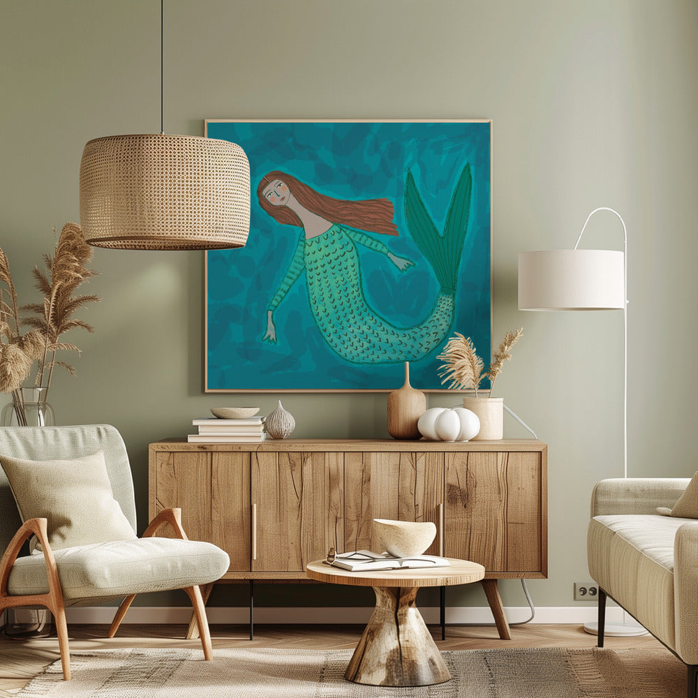 Zeemeermin BLAUW | Canvas