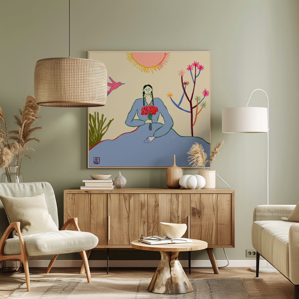 De omhelzing van Serene Blossom | Canvas
