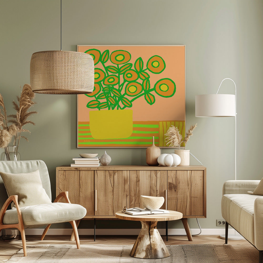 Bloemen op tafel | Canvas