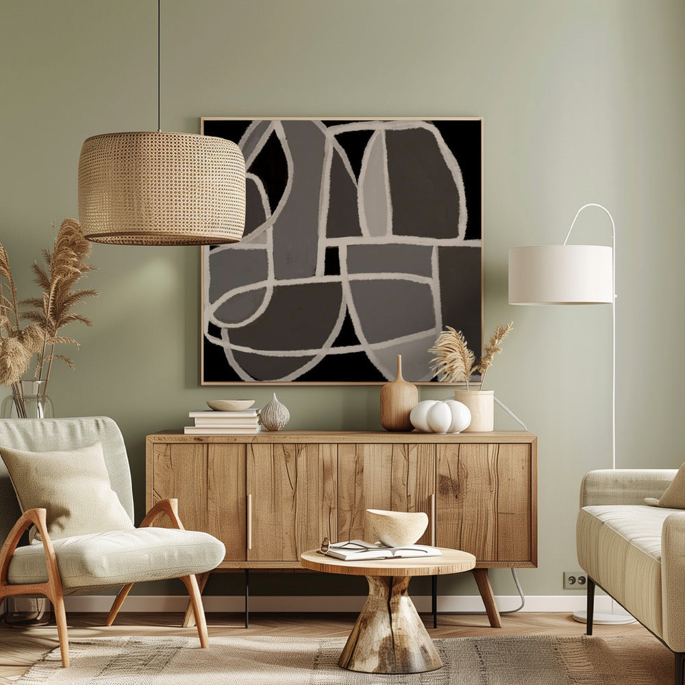 Zwart-wit abstract | Canvas