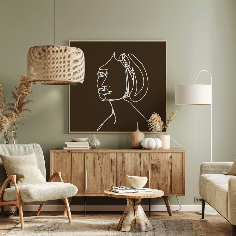 Vrouw LIJNTEKENING | Canvas