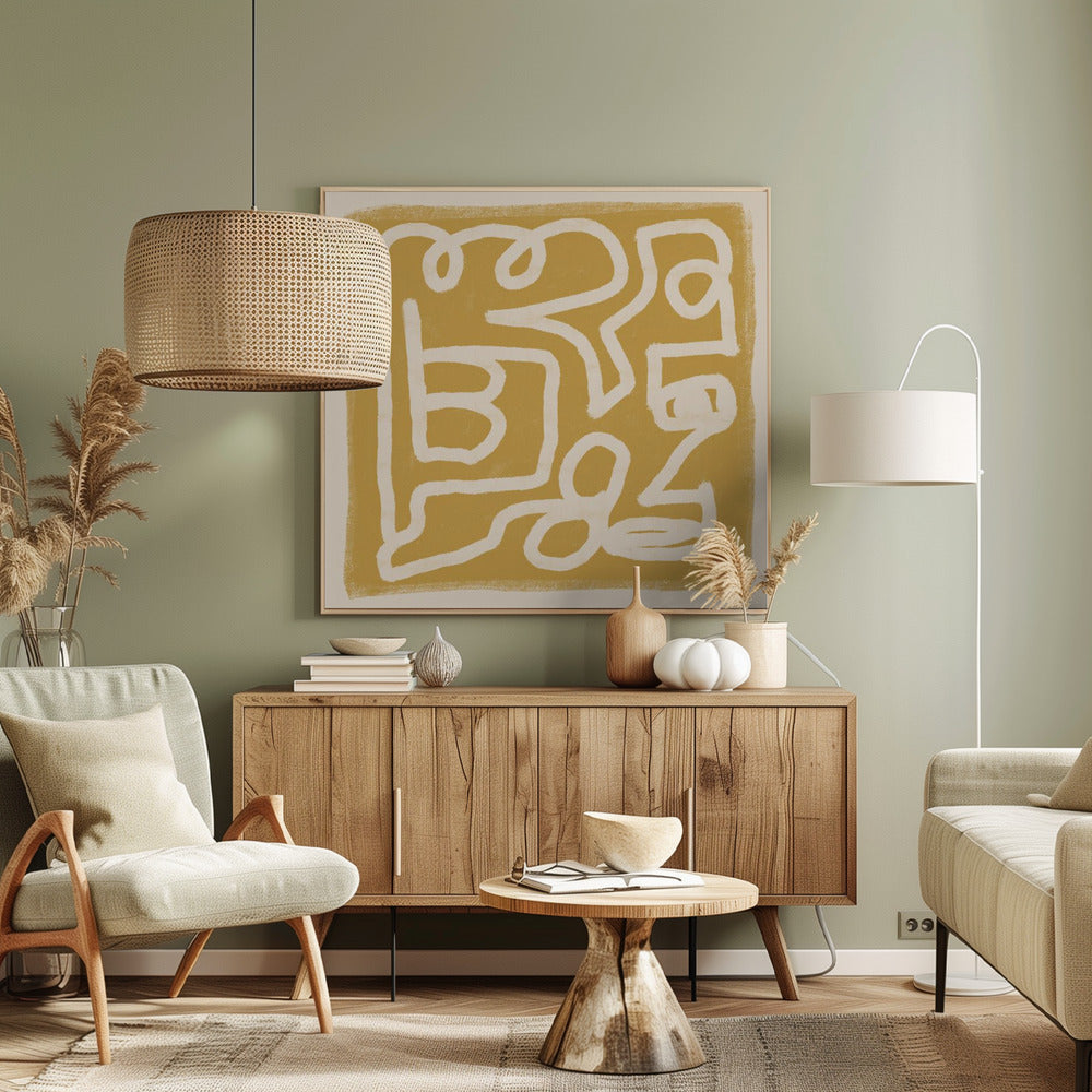 Abstracte lijntekening | Canvas