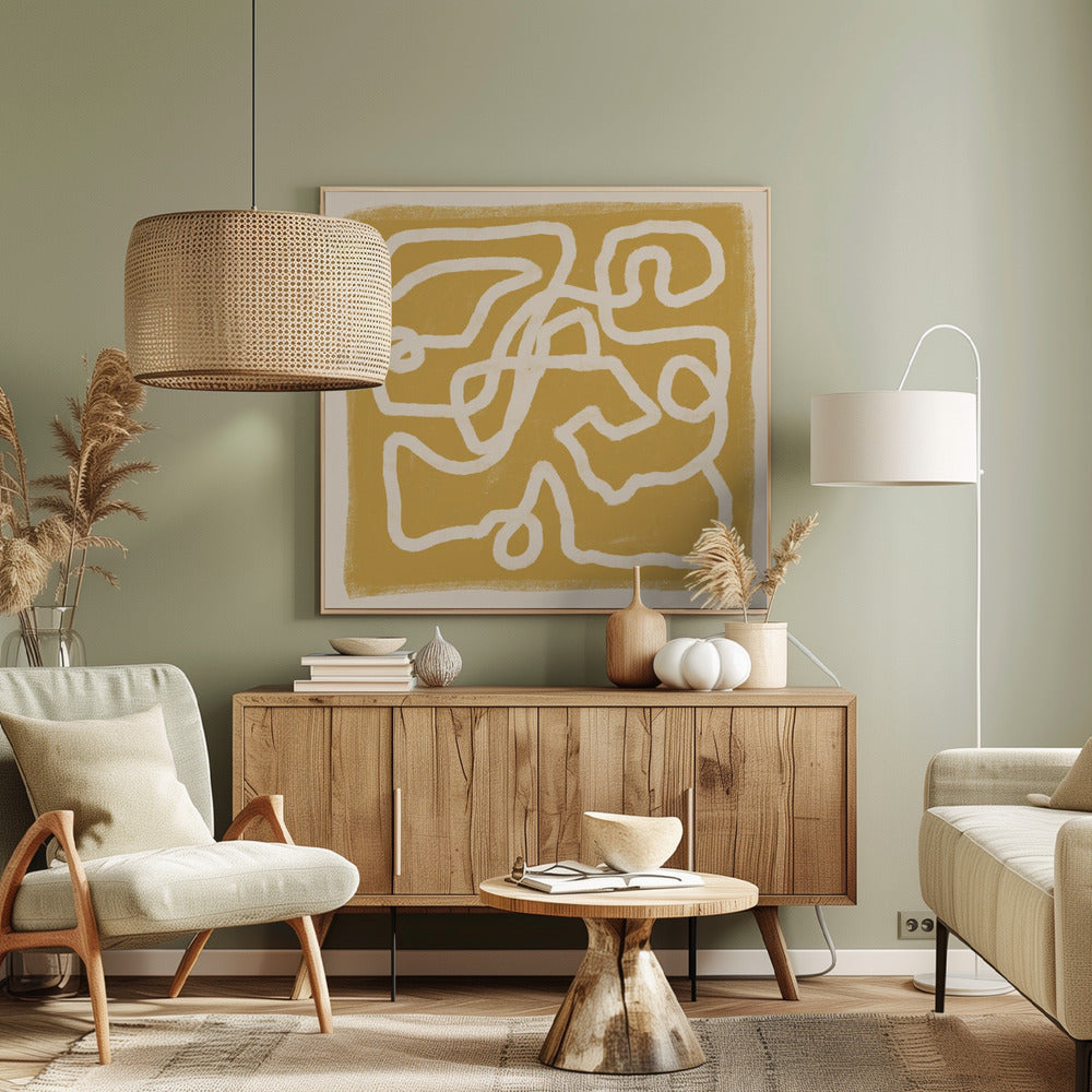 Abstract Lines Gold | Canvas