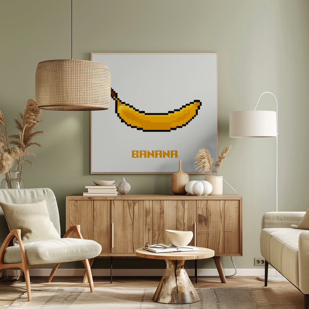 Pixel Fruit - Banaan | Canvas