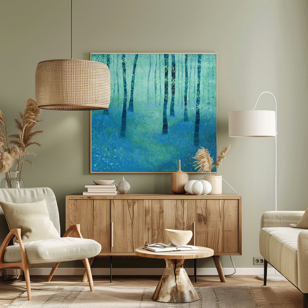 Bos met blauwe klokjes | Canvas