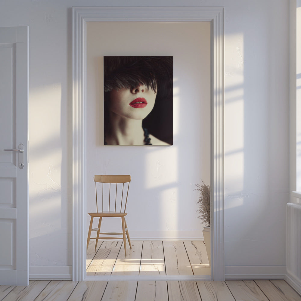 Lippen en veer | Canvas