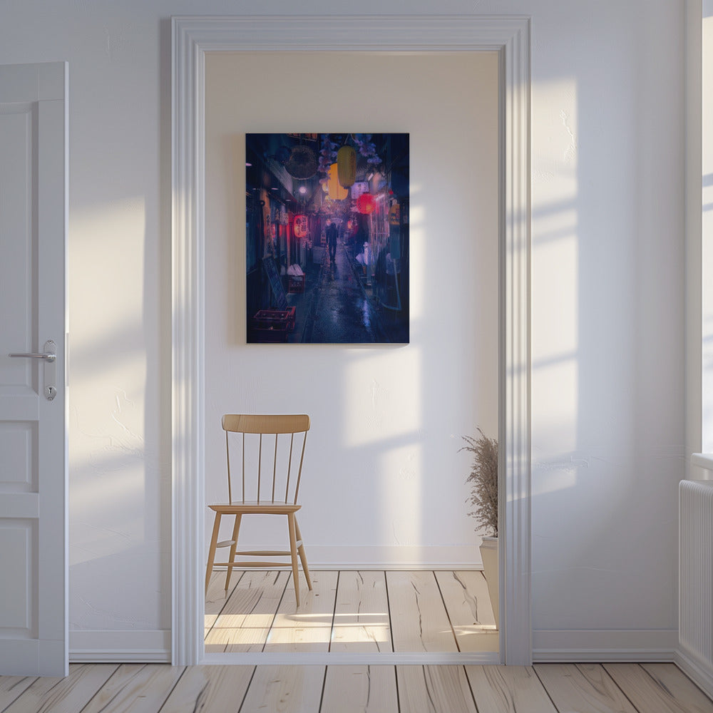 Tokio Blauwe Regen | Canvas