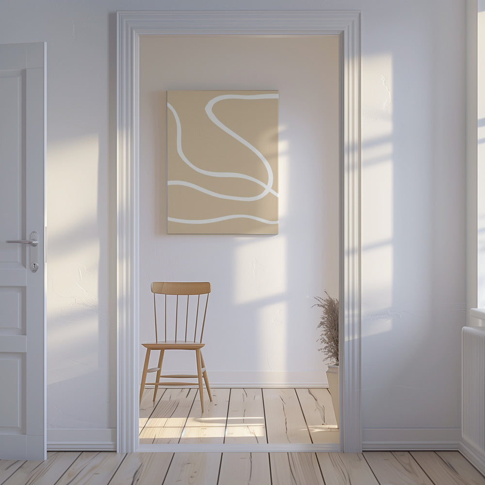 Beige Lijnen 01 | Canvas