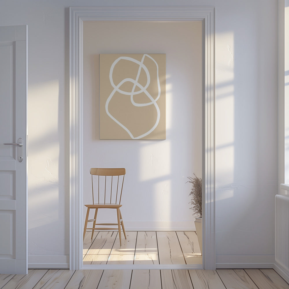 Beige Lijnen 03 | Canvas