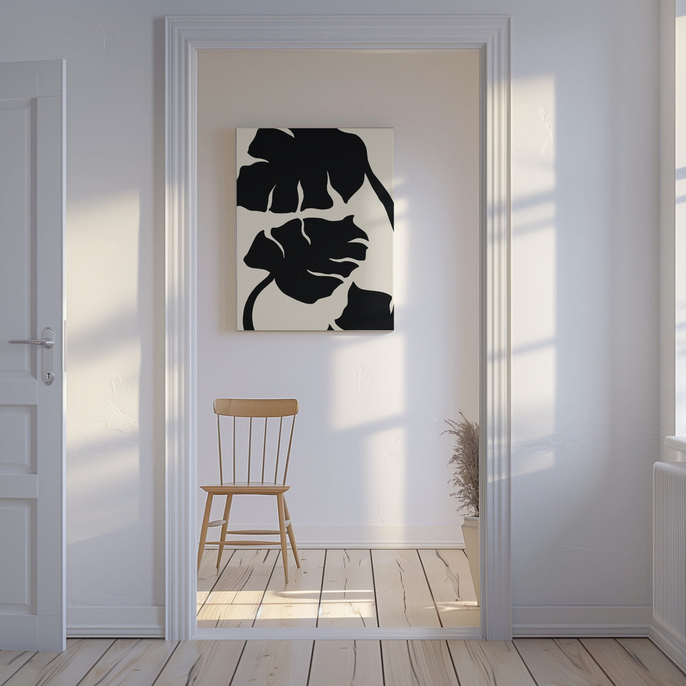 Monstera Zwart | Canvas